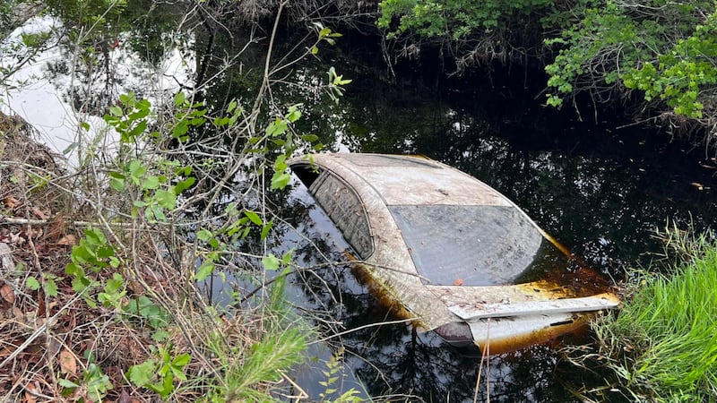 Una búsqueda en noviembre de 2022 reveló un pequeño canal, a unos 75 pies de la carretera,...