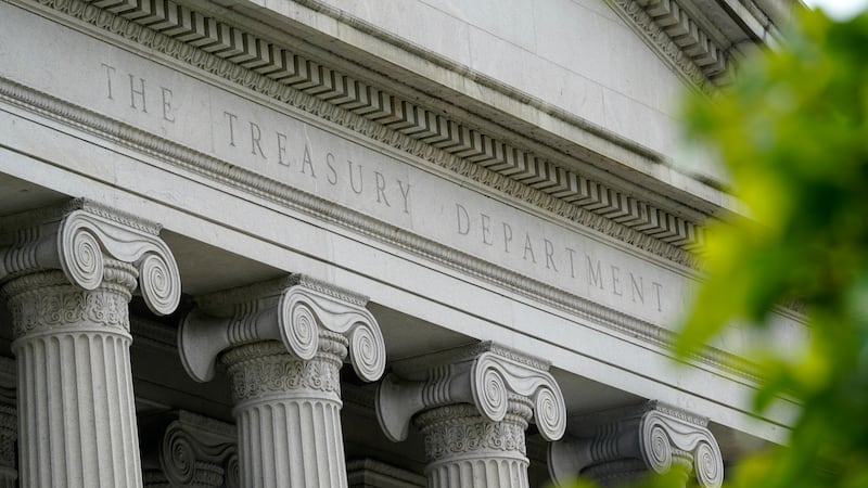 The Treasury Building in Washington, on May 4, 2021. The U.S. Treasury has announced that the...