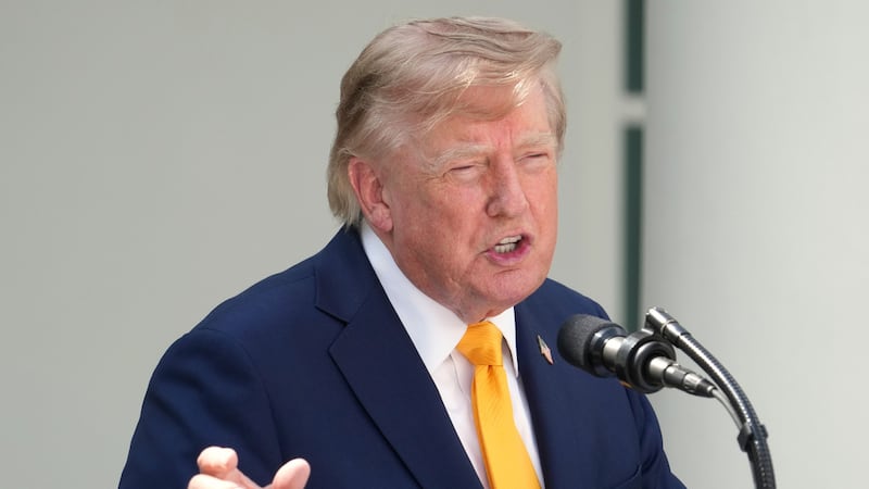 El presidente de Estados Unidos, Donald Trump, interviene en un acto de inicio del curso...